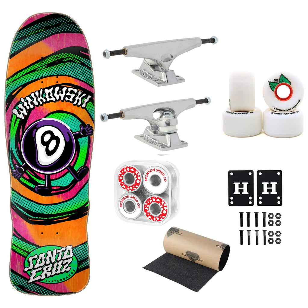Santa Cruz Premium Skateboard Winkowski Vertigo Krux Trucks, OJ Wheels, Bronson Bearings