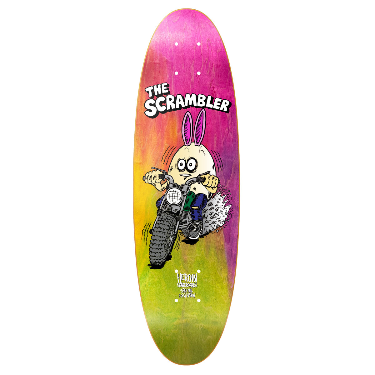 Heroin Skateboard Deck Scrambler Egg Rainbow 7.88" x 26.5"