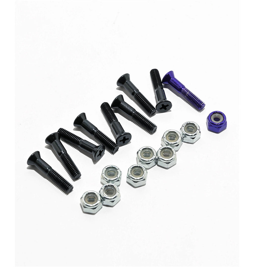 Shake Junt Skateboard Hardware Pedro Delfino Phillips 1" Black/Purple