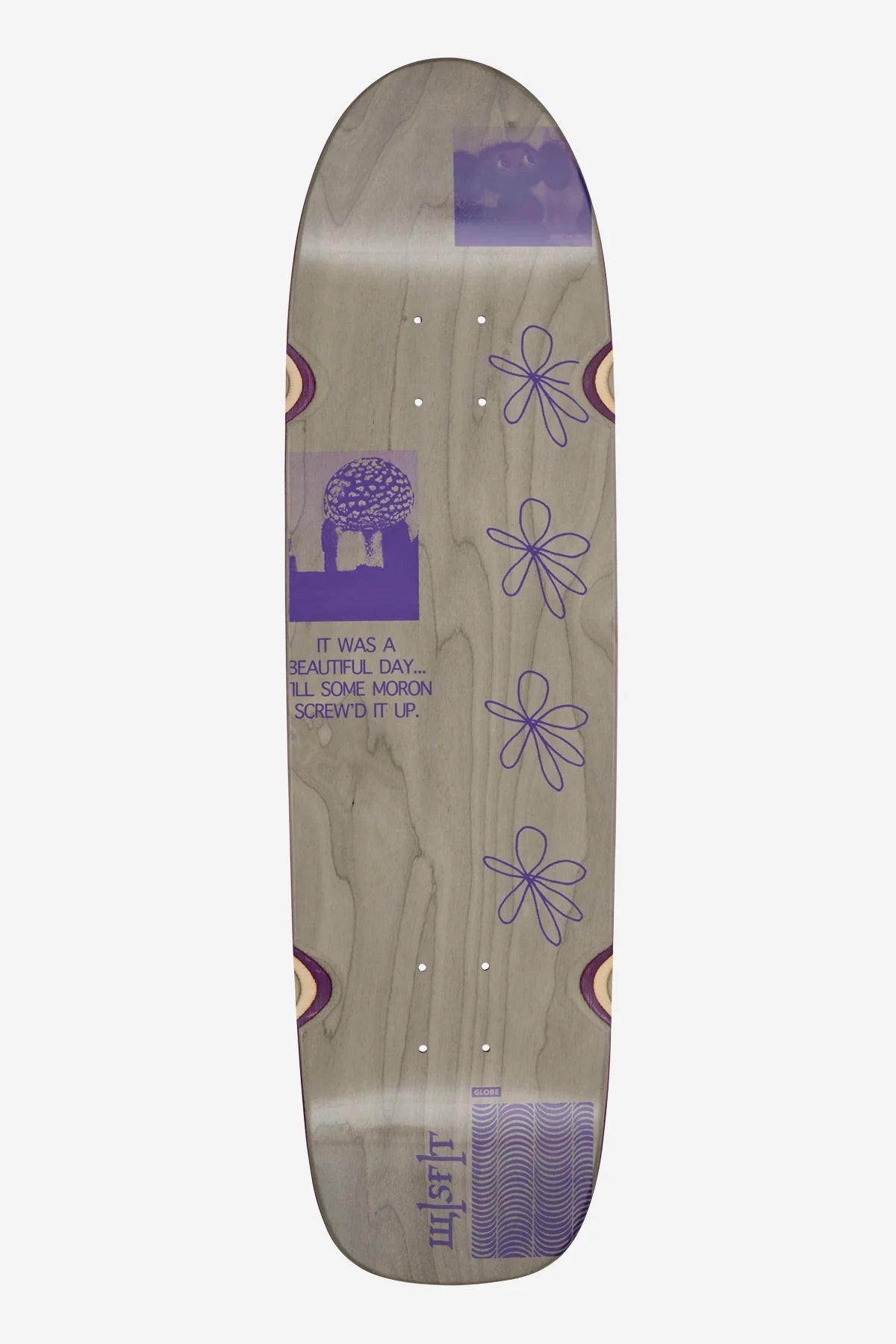 Globe Skateboard Cruiser Deck Shooter Misfit/Purple Prose 8.6" x 32.2"