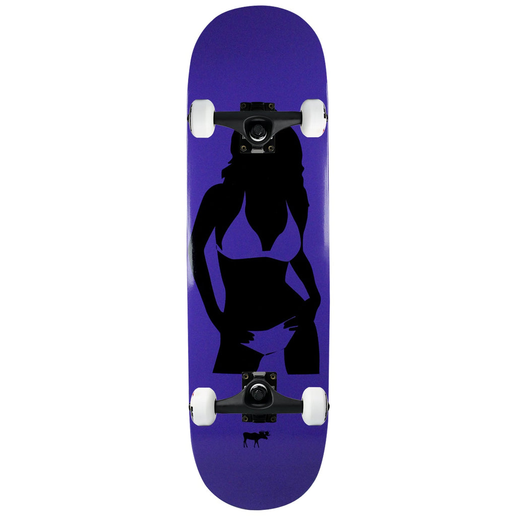 Moose Skateboard Complete Girl Silhouette Purple 8.25"