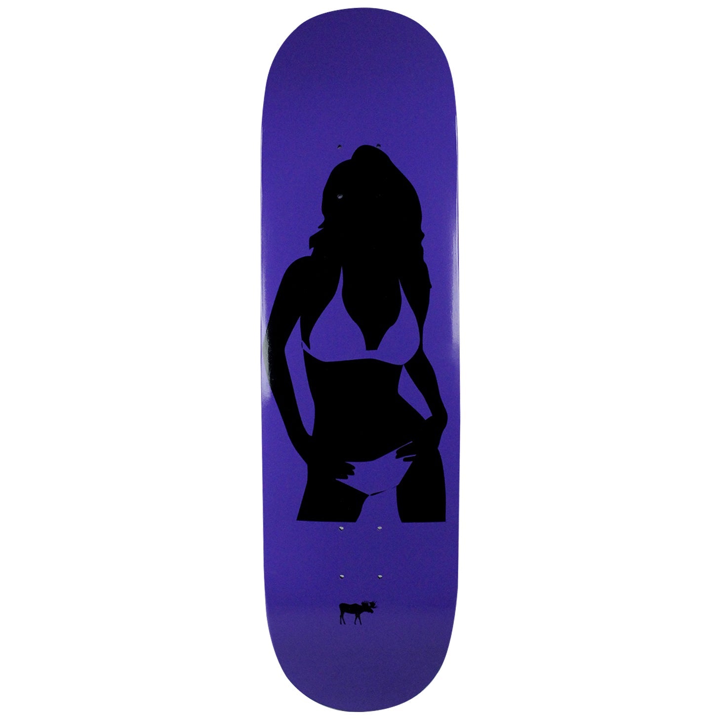 Moose Skateboard Deck Girl Silhouette Purple 8.25"