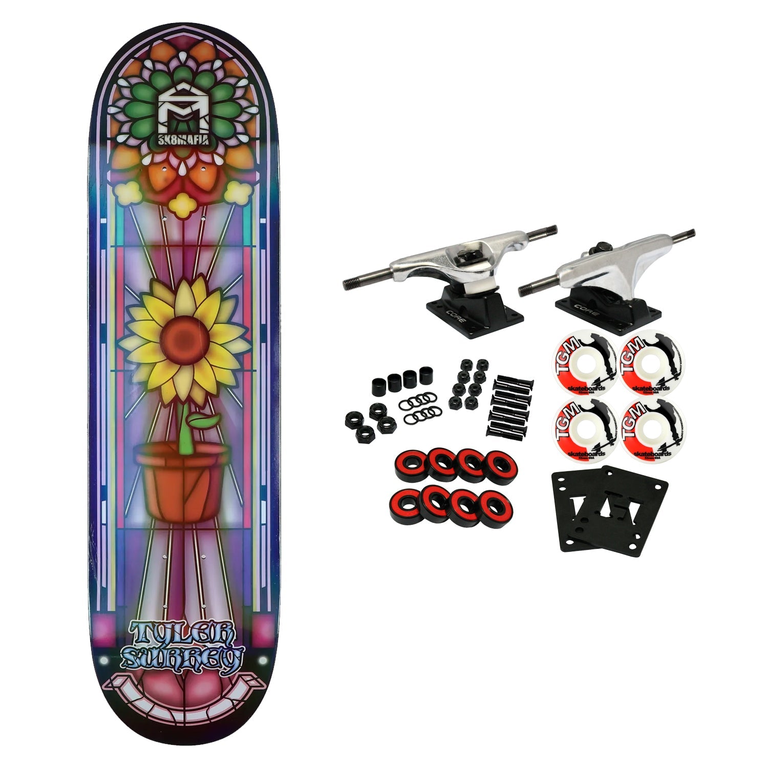 Skate Mafia Skateboard Complete Surrey Stained Glass 8.25" x 32"