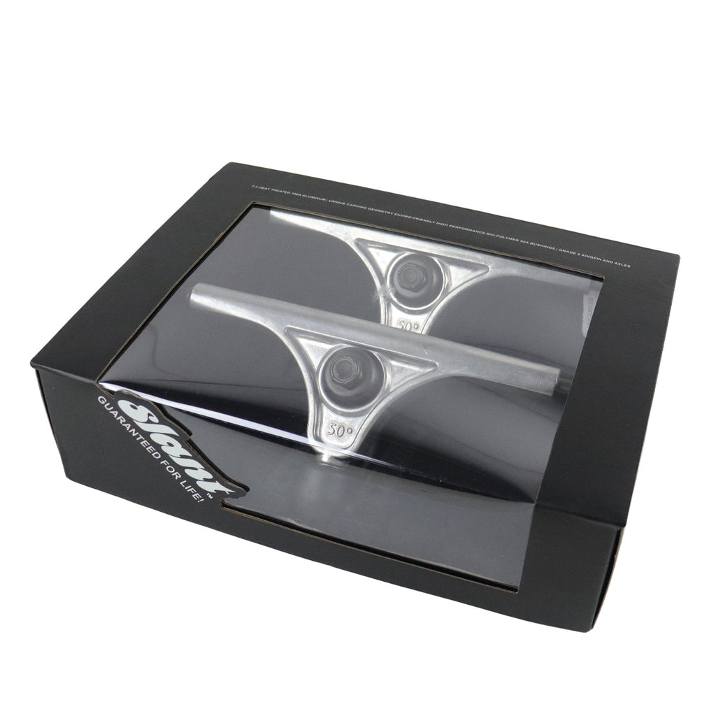 Slant Longboard Trucks Reverse Kingpin Raw/Black 180 (9.75" Axle)