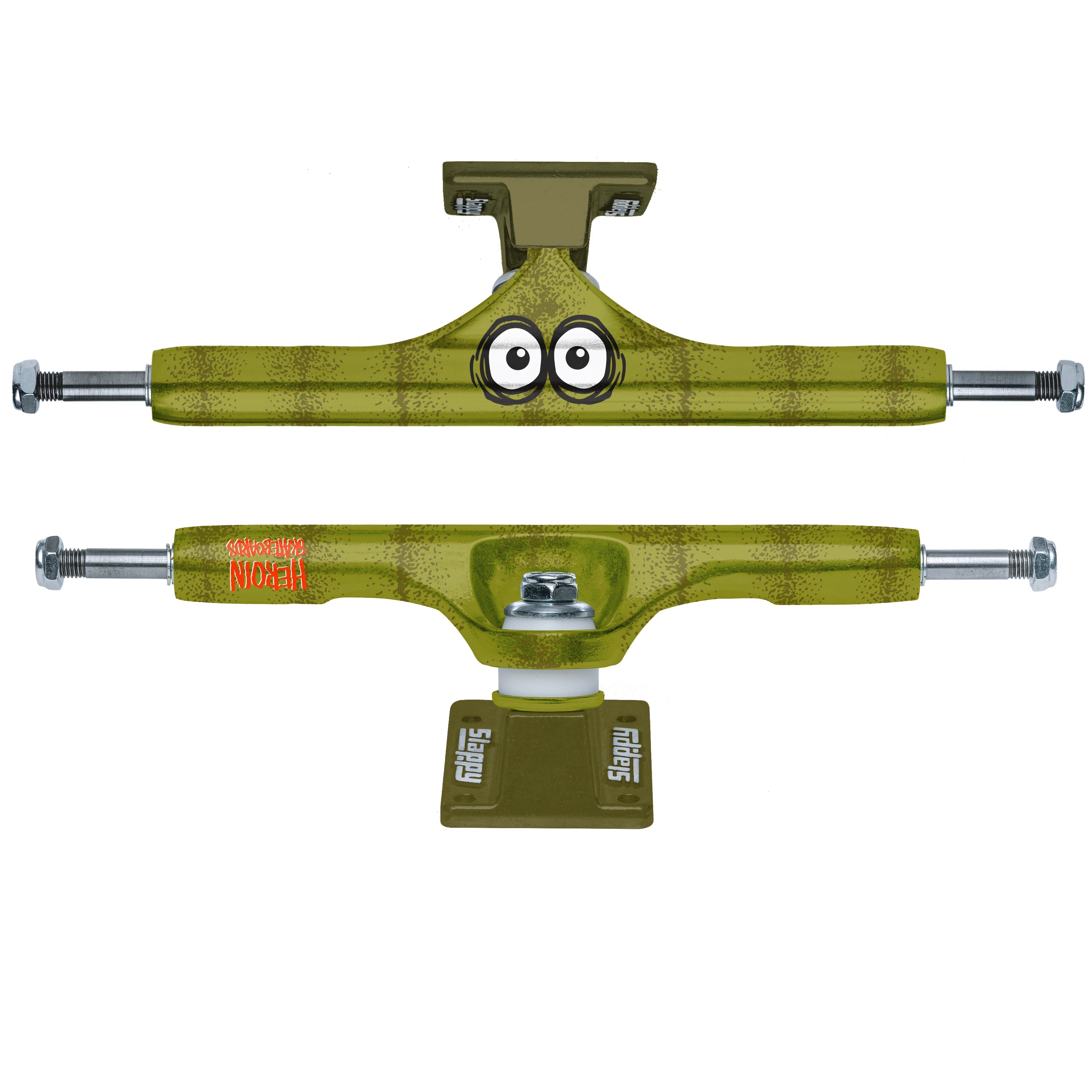 Slappy X Heroin Skateboard Trucks ST1 Hollow Pickle Green 11" (Pair)
