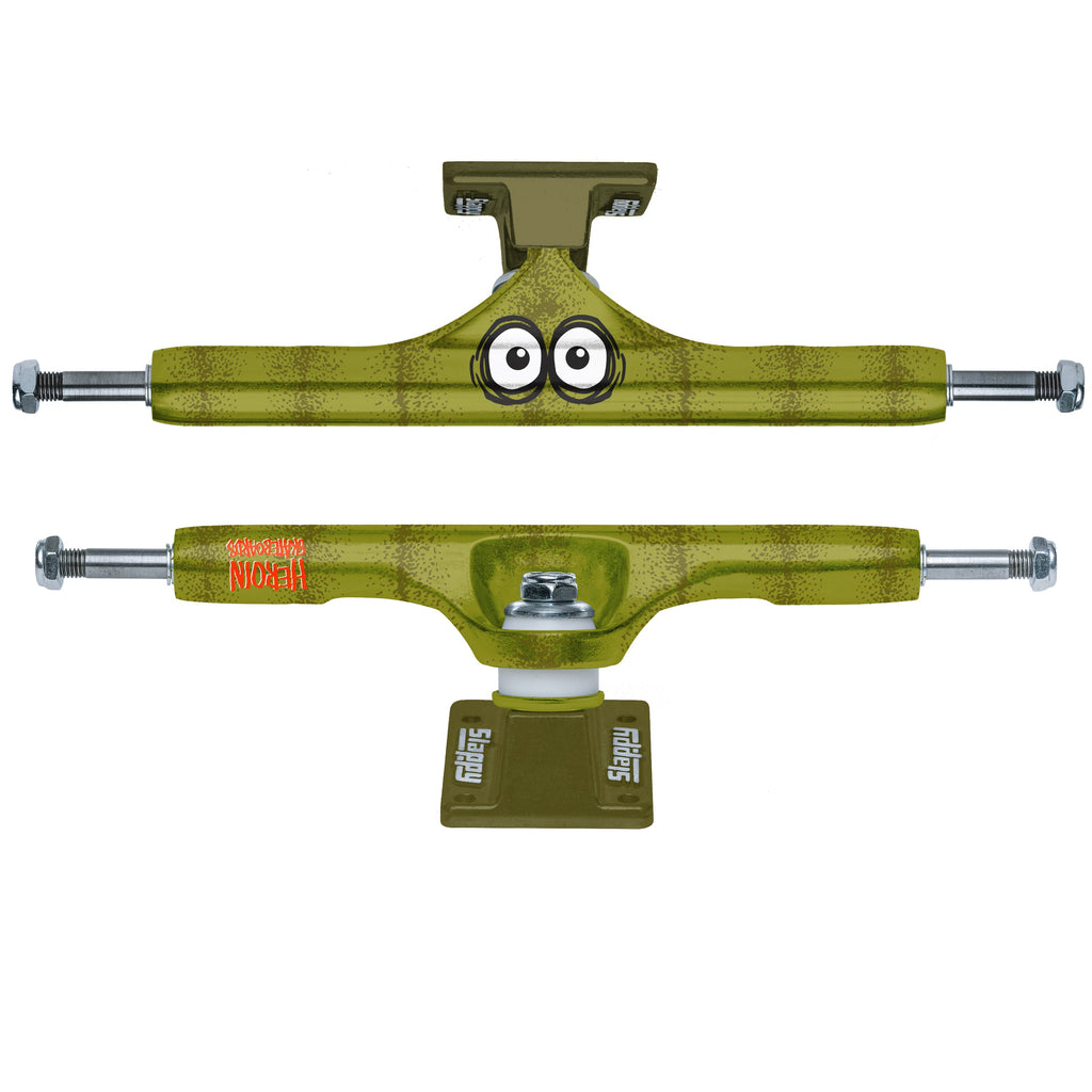 Slappy X Heroin Skateboard Trucks ST1 Hollow Pickle Green 10.5" (Pair)