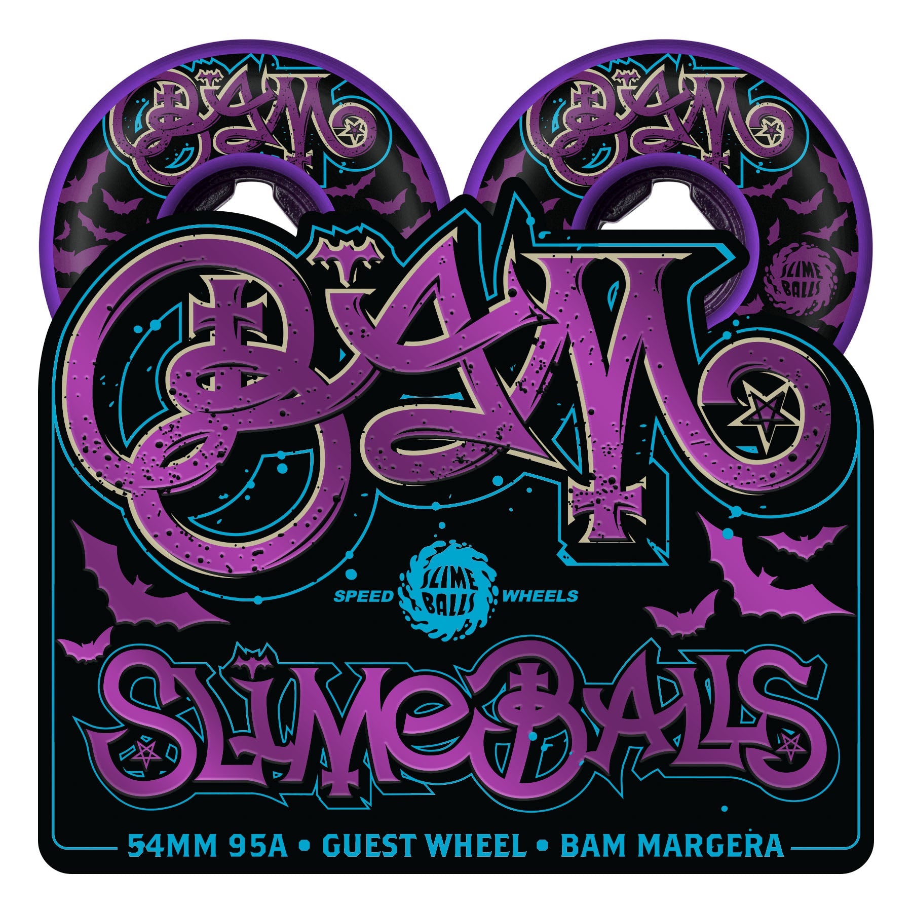 Bam Margera Signature Edition Complete Skateboard - Heroin Deck, Slappy Trucks, Slime Balls Wheels, Independent Bearings