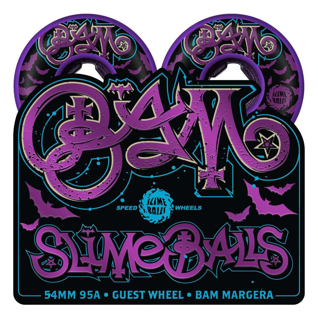 Bam Margera Build Package: Slappy Hollow Trucks, Slime Balls Wheels, Independent Bearings, 1" Black/Purple Hardware