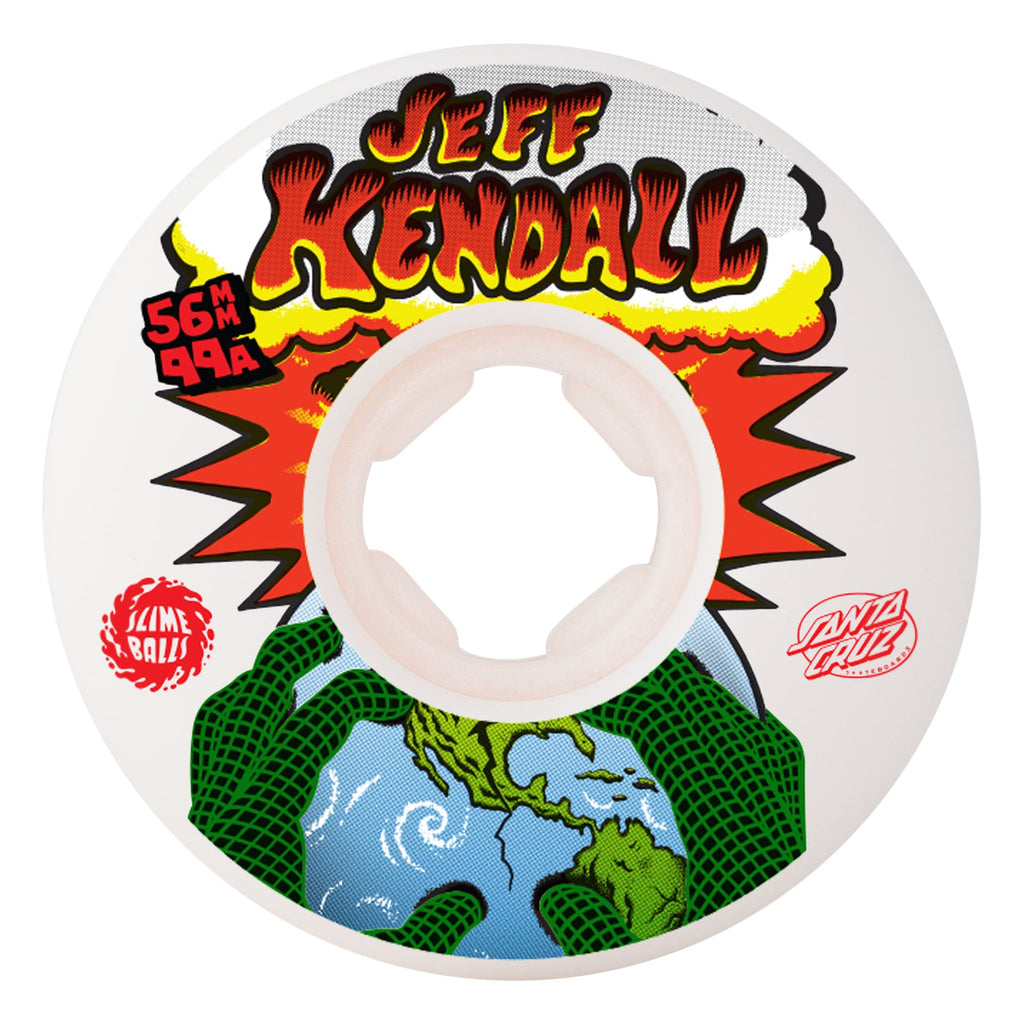 Slime Balls Skateboard Wheels 56mm Kendall End of the World Reissue Chubbies 99A White