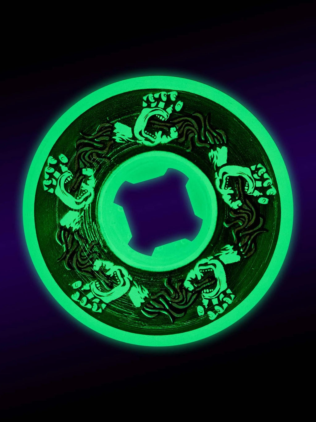 Slime Balls Skateboard Wheels and Independent Bearings Combo 54mm Screaming Hand Speed Balls 99A Glow