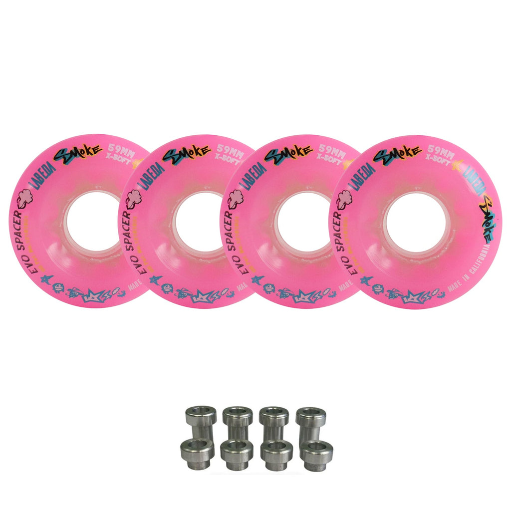 Labeda Smoke Evo Roller Hockey Wheels - 4-Pack with Evo Spacers - Choose Size and Color