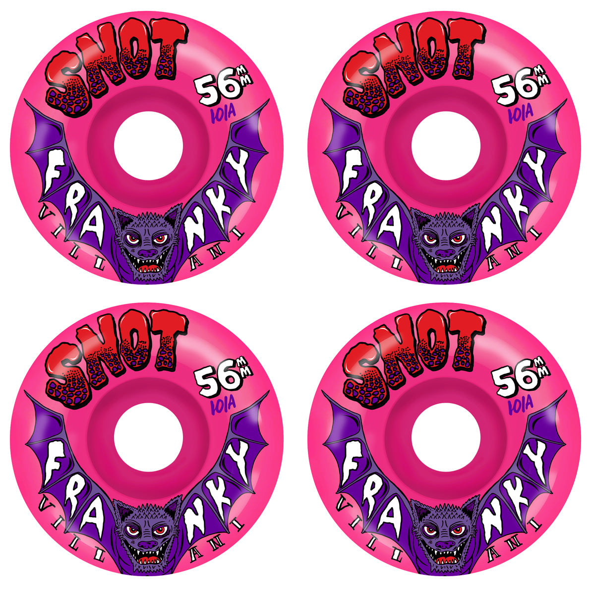 Snot Skateboard Wheels 56mm Franky Villani Classic 101A Neon Pink
