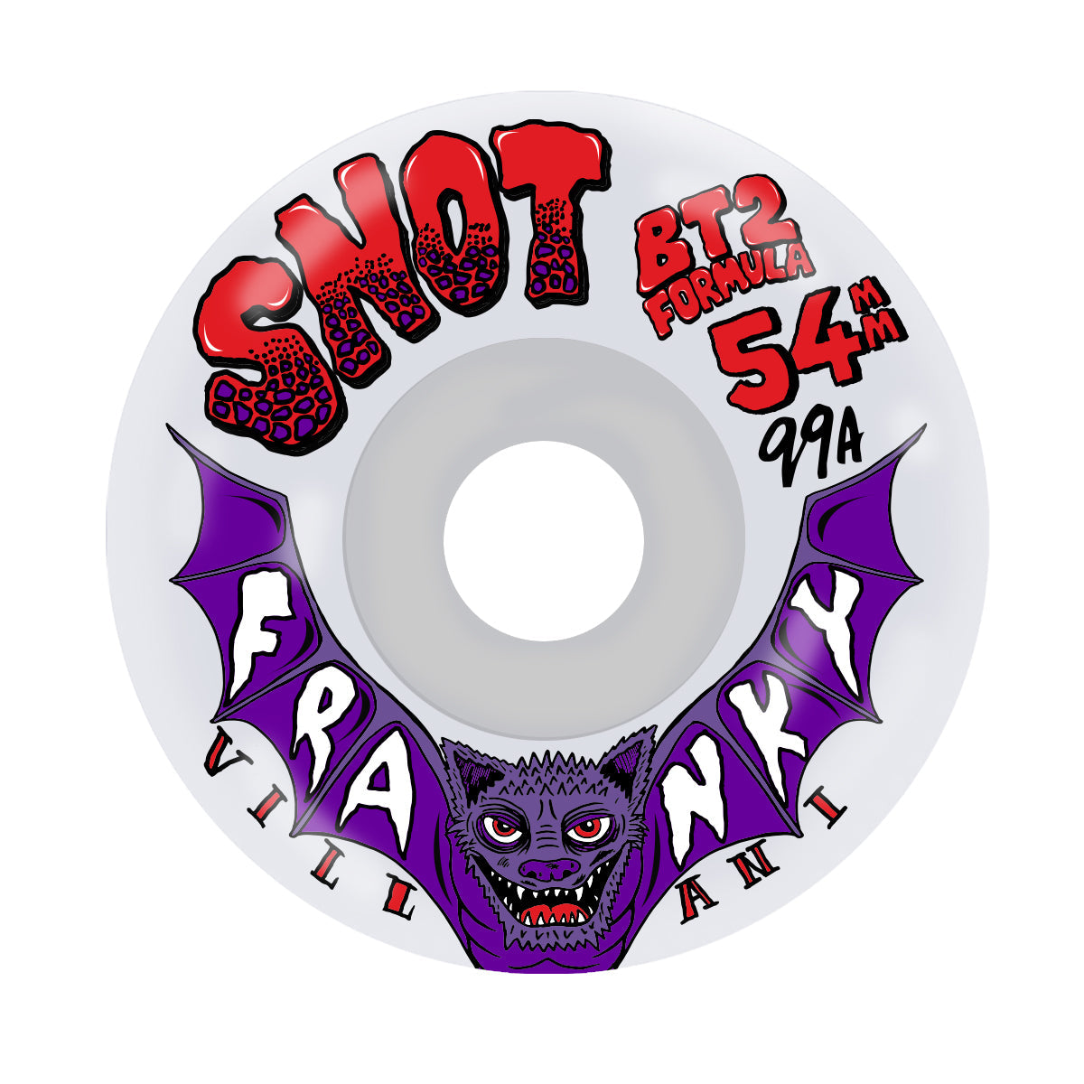 Snot Skateboard Wheels 54mm Franky Villani Conical 99A White