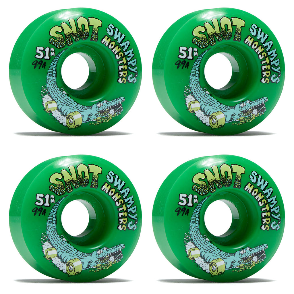 Snot Wheel Co. Skateboard Wheels 51mm Swampy Monsters 99A Green