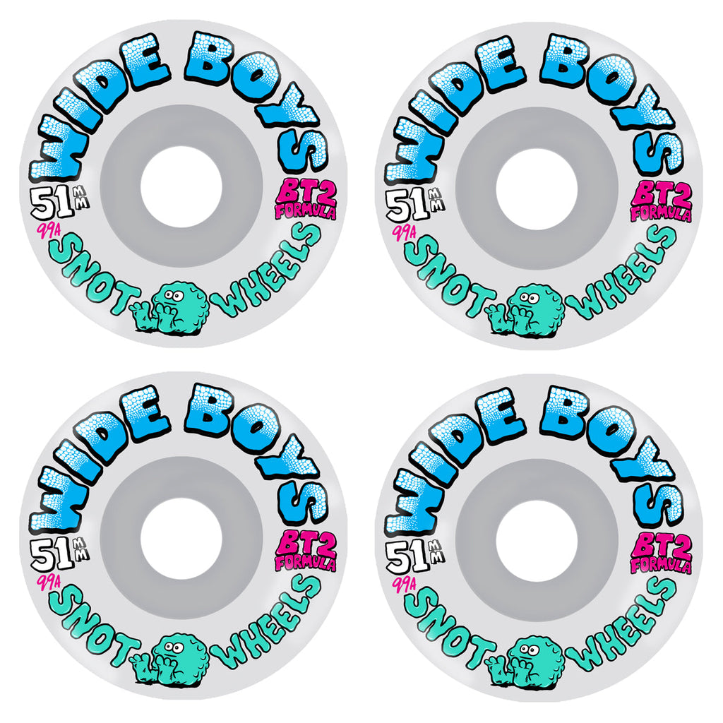 Snot Skateboard Wheels 51mm Wide Boys 99A White/Blue