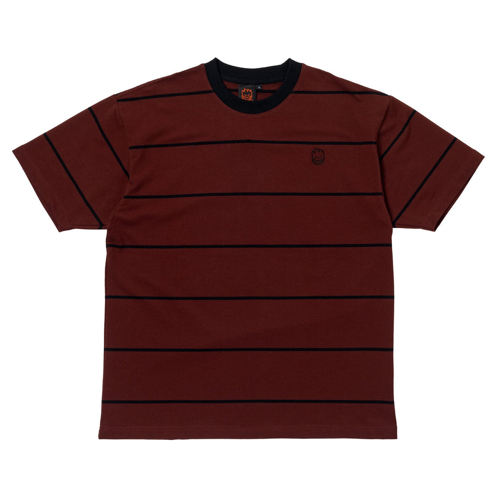 Spitfire Wheels Shirt Bighead Embroidered Stripe Burgundy/Black