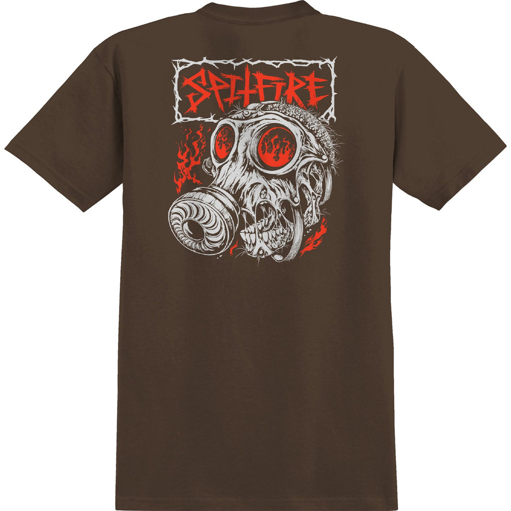 Spitfire Wheels Shirt Gas Mask Dark Chocolate