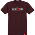 Spitfire Wheels Shirt Old E Drop Bighead Burgundy/Red
