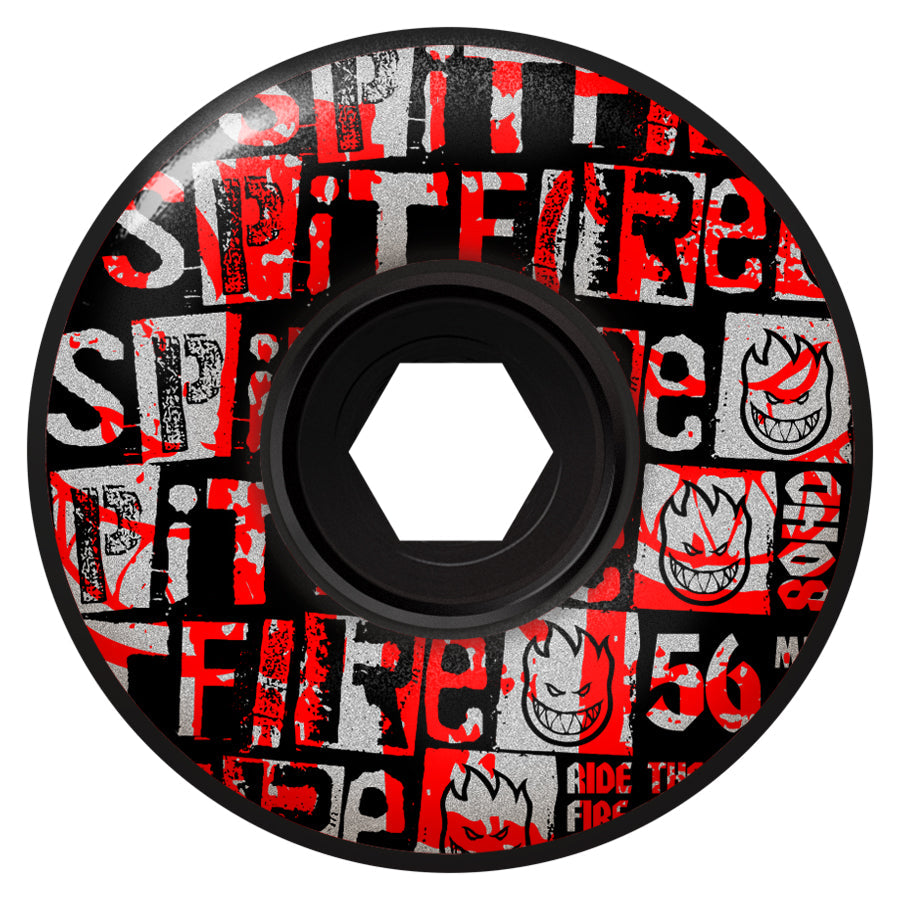 Spitfire Skateboard Wheels 56mm 80HD Ransom Radial Full Black