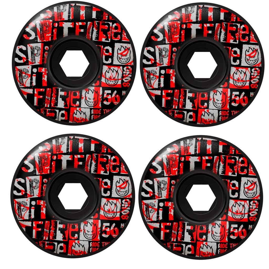 Spitfire Skateboard Wheels 56mm 80HD Ransom Radial Full Black