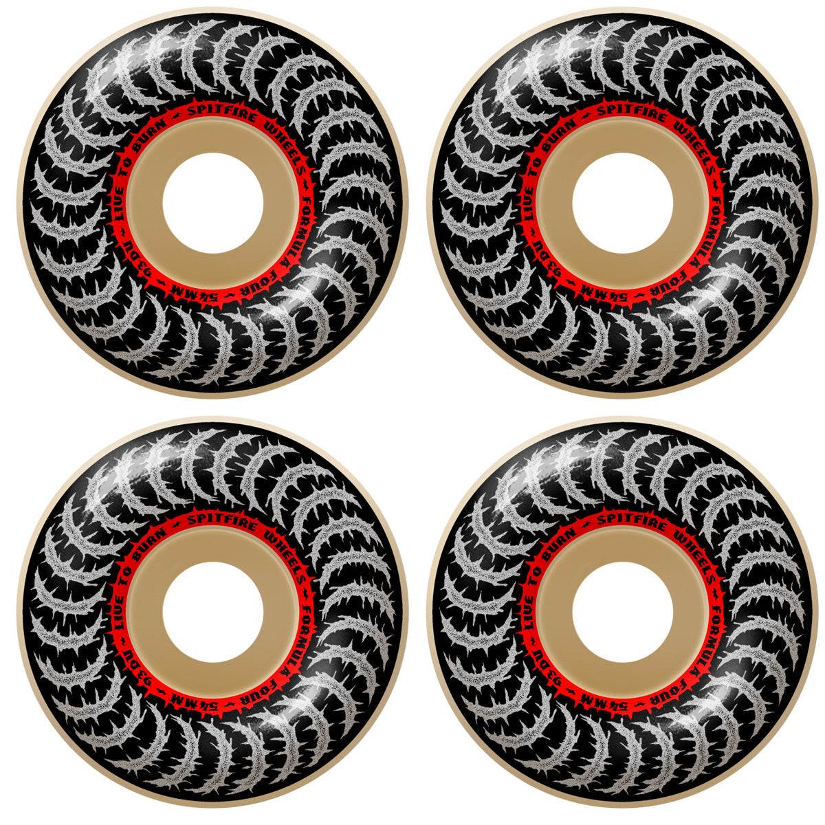 Spitfire Skateboard Wheels 54mm F4 93A Deathmask II Classic Natural