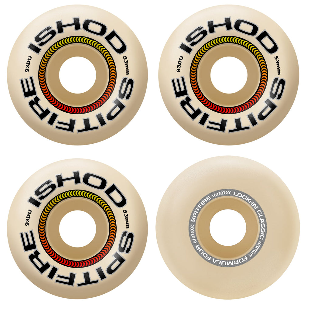 Spitfire Skateboard Wheels 53mm F4 93A Ishod Lock-In Classic Natural