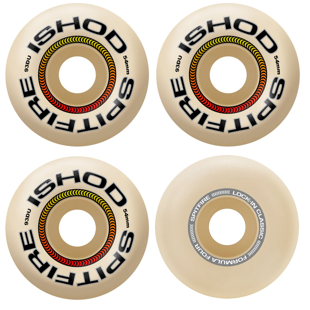 Spitfire Skateboard Wheels 54mm F4 93A Ishod Lock-In Classic Natural