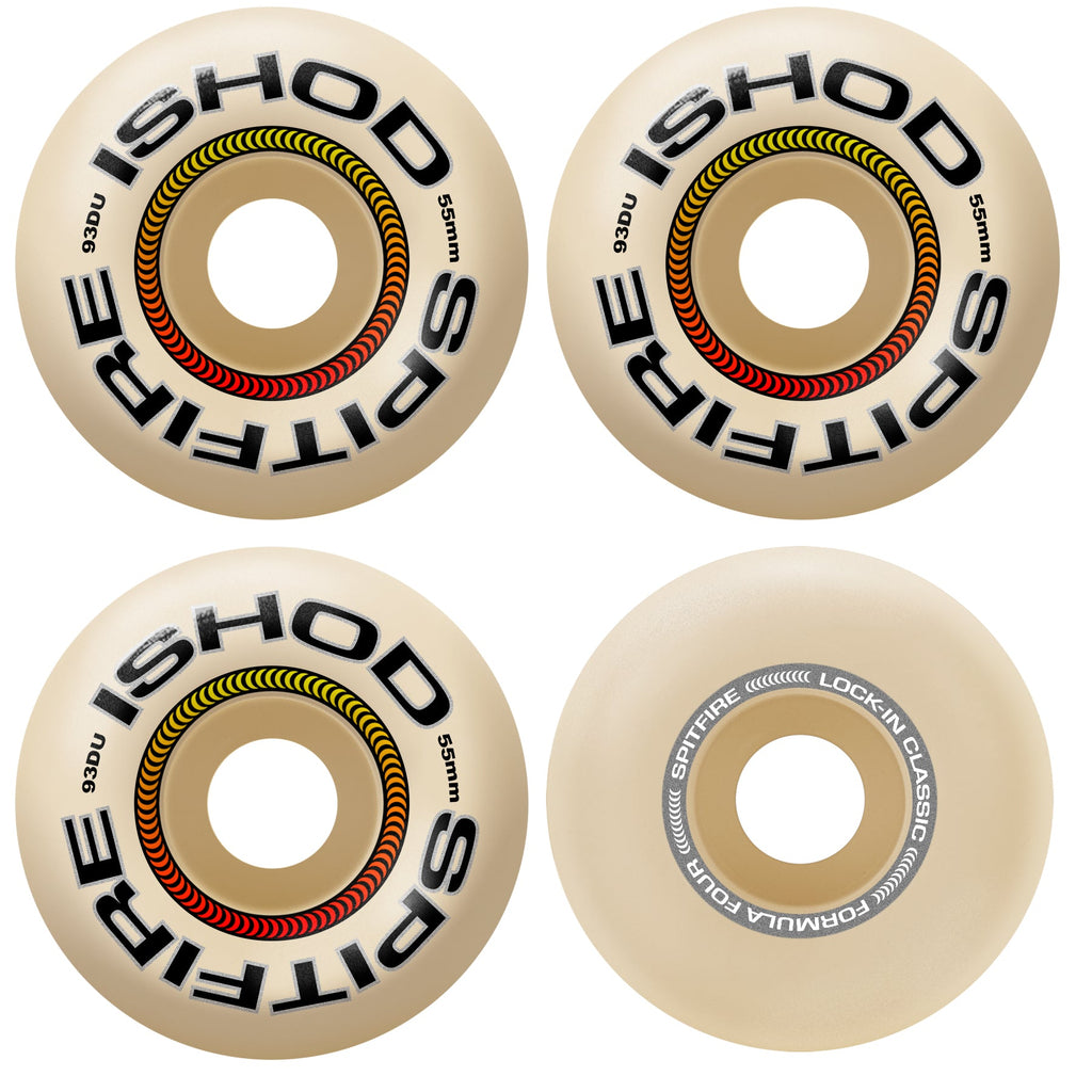 Spitfire Skateboard Wheels 55mm F4 93A Ishod Lock-In Classic Natural