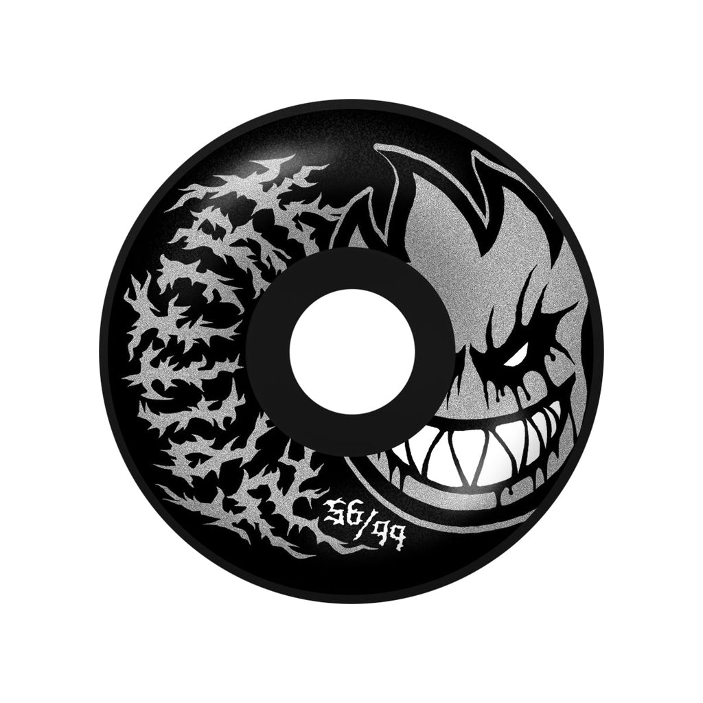 Spitfire Skateboard Wheels 56mm F4 99A Deathmask II Bighead Radial Full Black
