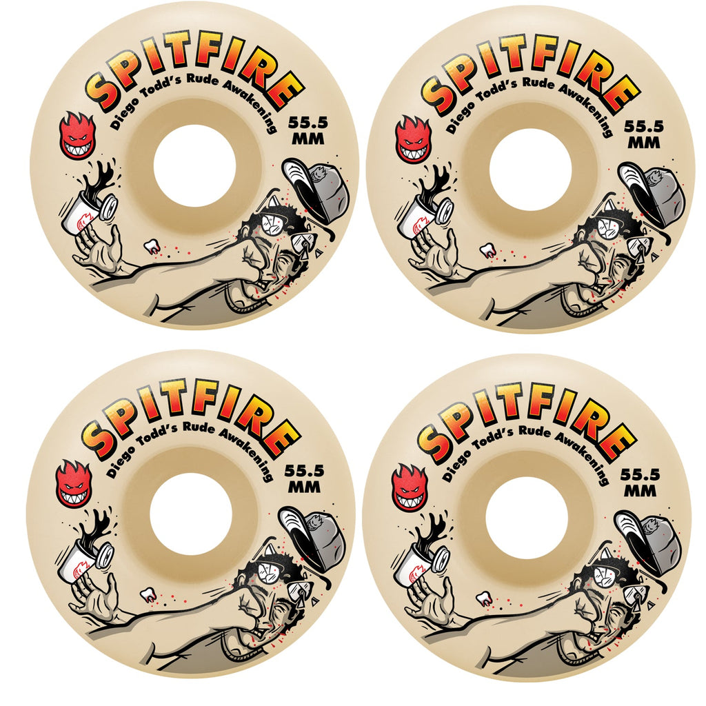 Spitfire Skateboard Wheels 55.5mm F4 99A Diego Todd Rude Awakening Classic Natural