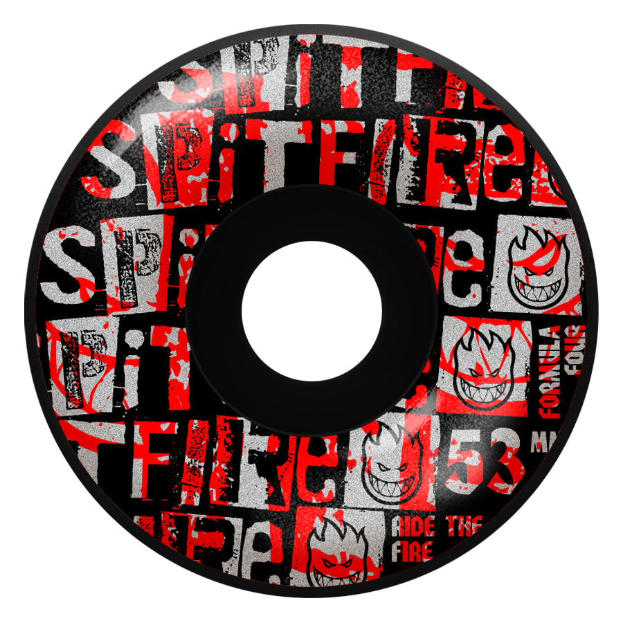 Spitfire Skateboard Wheels 53mm F4 99A Ransom Radial Black