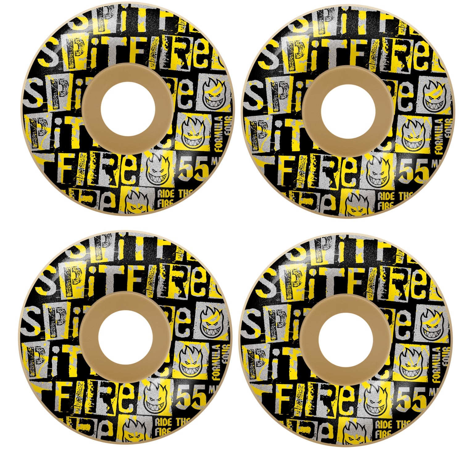 Spitfire Skateboard Wheels 55mm F4 99A Ransom Radial Natural