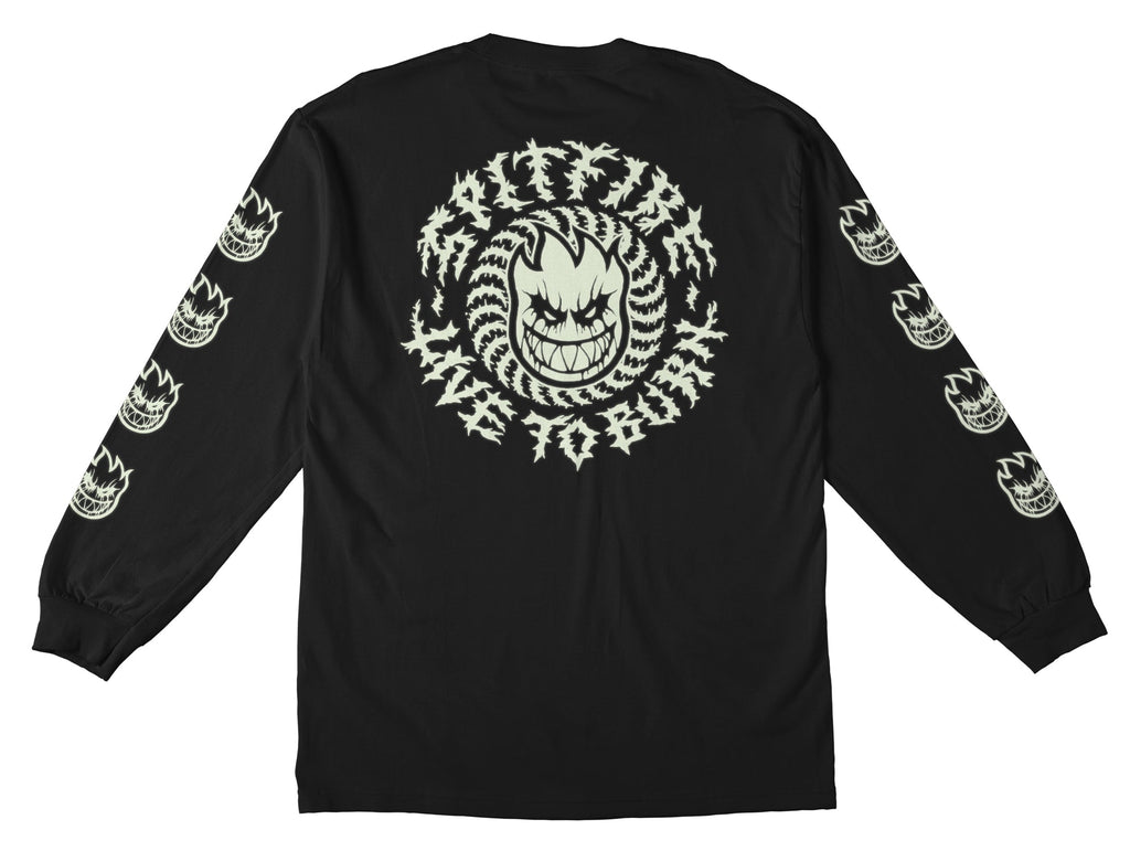 Spitfire Wheels Longsleeve Shirt Deathmask Classic Glow Black