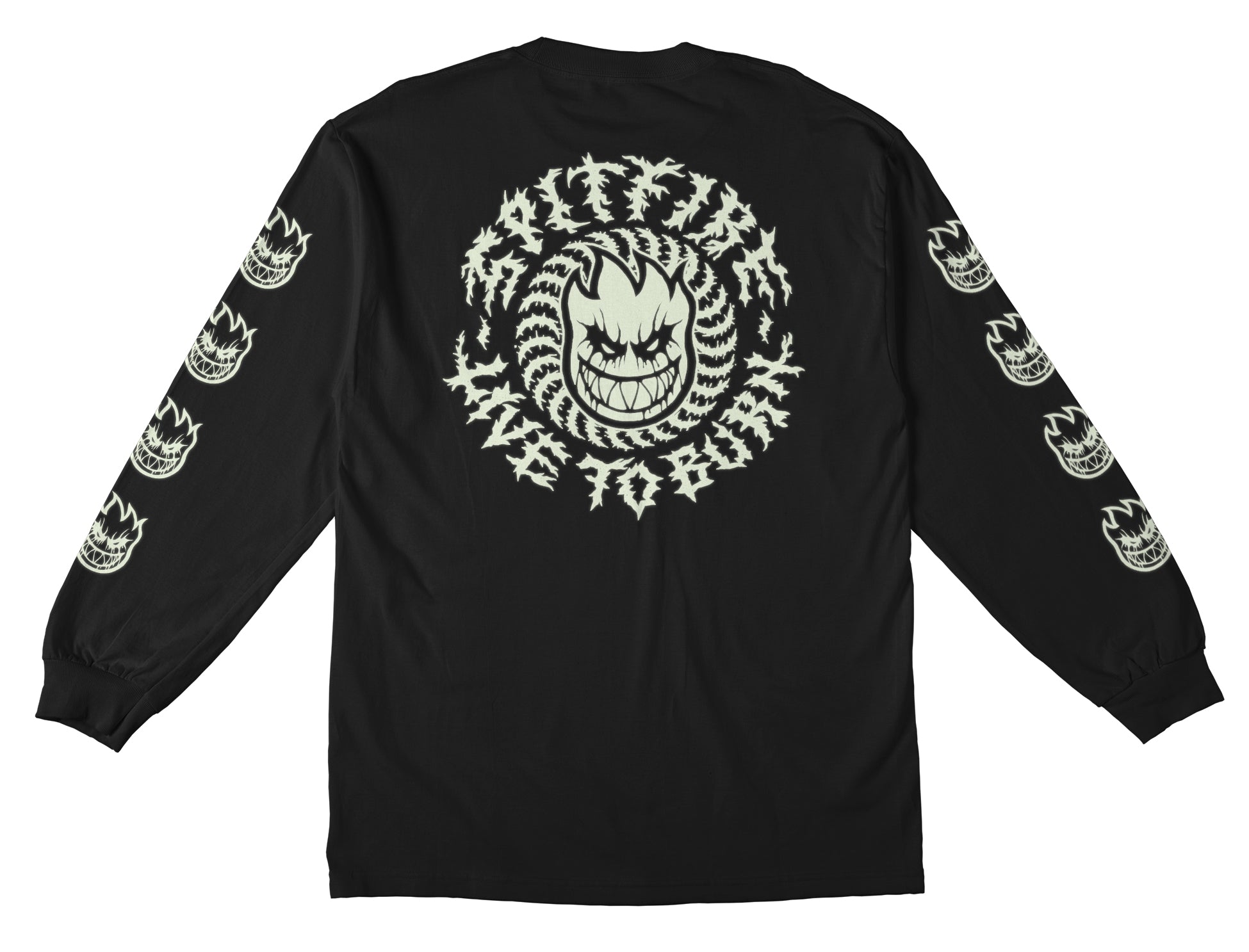 Spitfire Wheels Longsleeve Shirt Deathmask Classic Glow Black