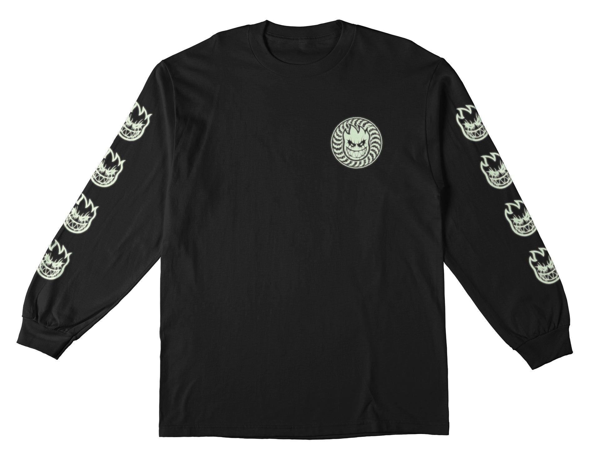 Spitfire Wheels Longsleeve Shirt Deathmask Classic Glow Black
