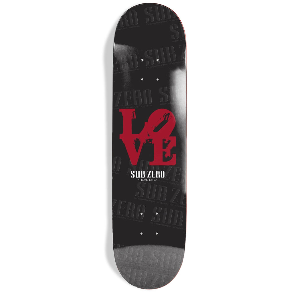 Sub Zero Skateboard Deck Love Park III 8.5" x 31.95" Black