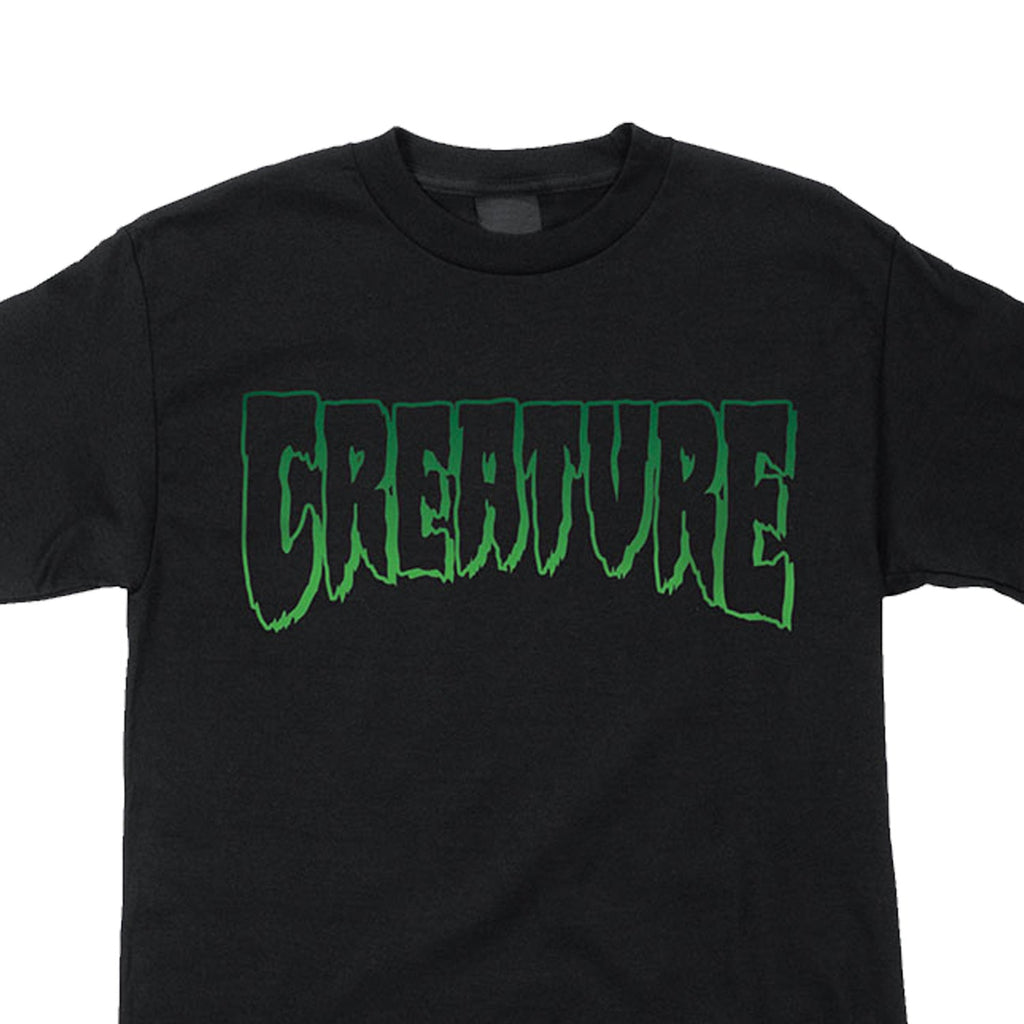 Creature Skateboard Shirt Logo Outline Black