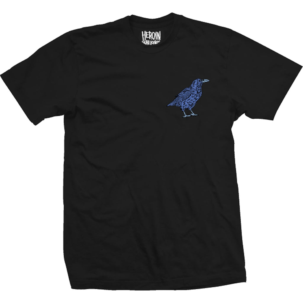 Heroin Skateboards Shirt Crow Black