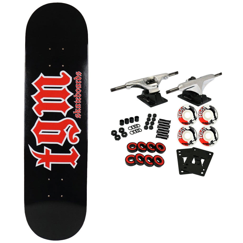 TGM Skateboards OG Goth Logo Canadian Maple Skateboard Complete - Choose Size/Color