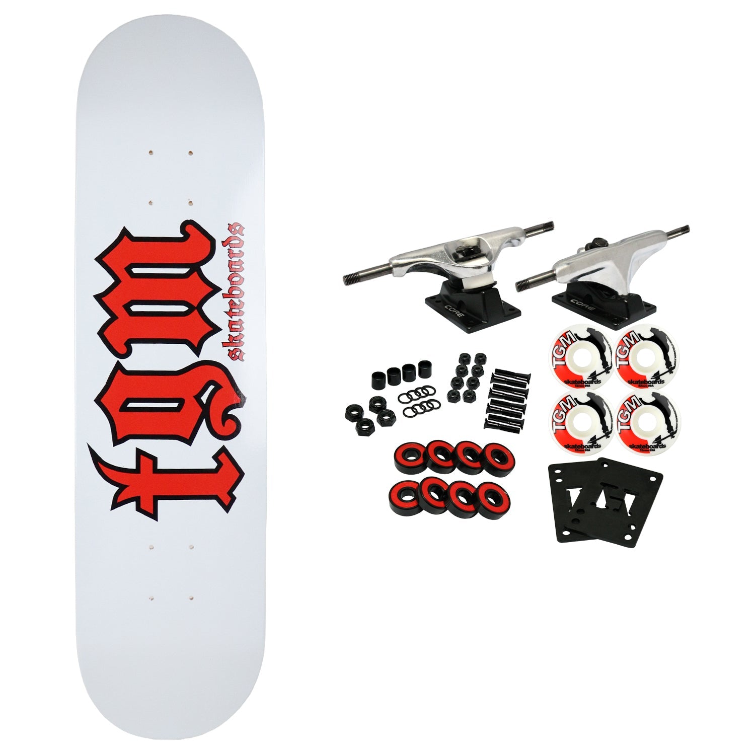 TGM Skateboards OG Goth Logo Canadian Maple Skateboard Complete - Choose Size/Color