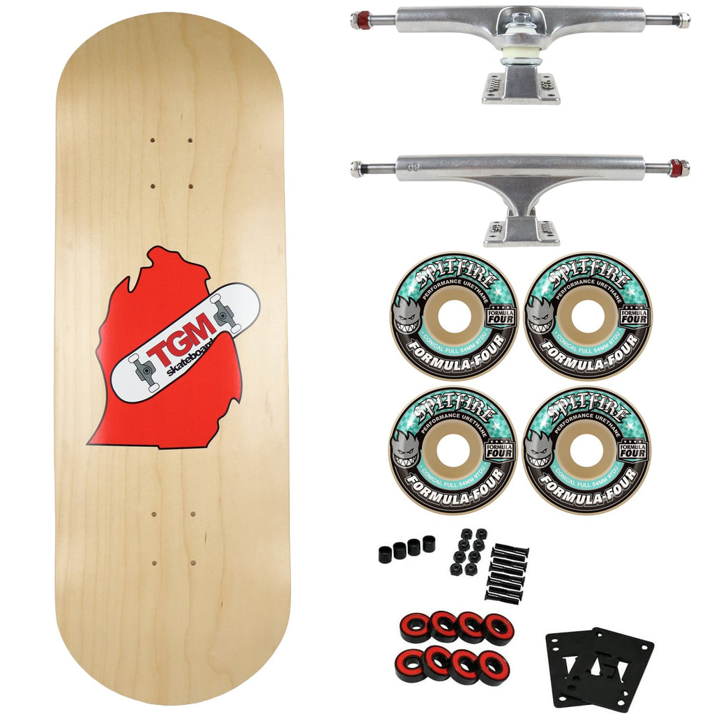 TGM Skateboards Symmetrical Twin Shape 10.25" x 32" Skateboard - Ace Trucks, Spitfire Wheels