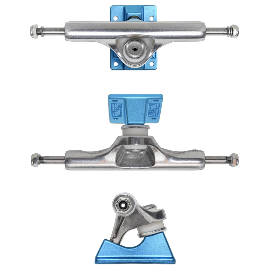 Slappy Skateboard Trucks Inverted Hollow Lights Ultra Low Kingpin 8.25" Silver/Light Blue