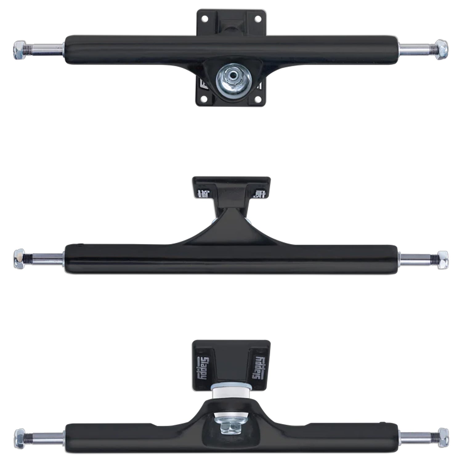 Slappy Skateboard Trucks ST1 Hollow Matte Black 13.0" Pair