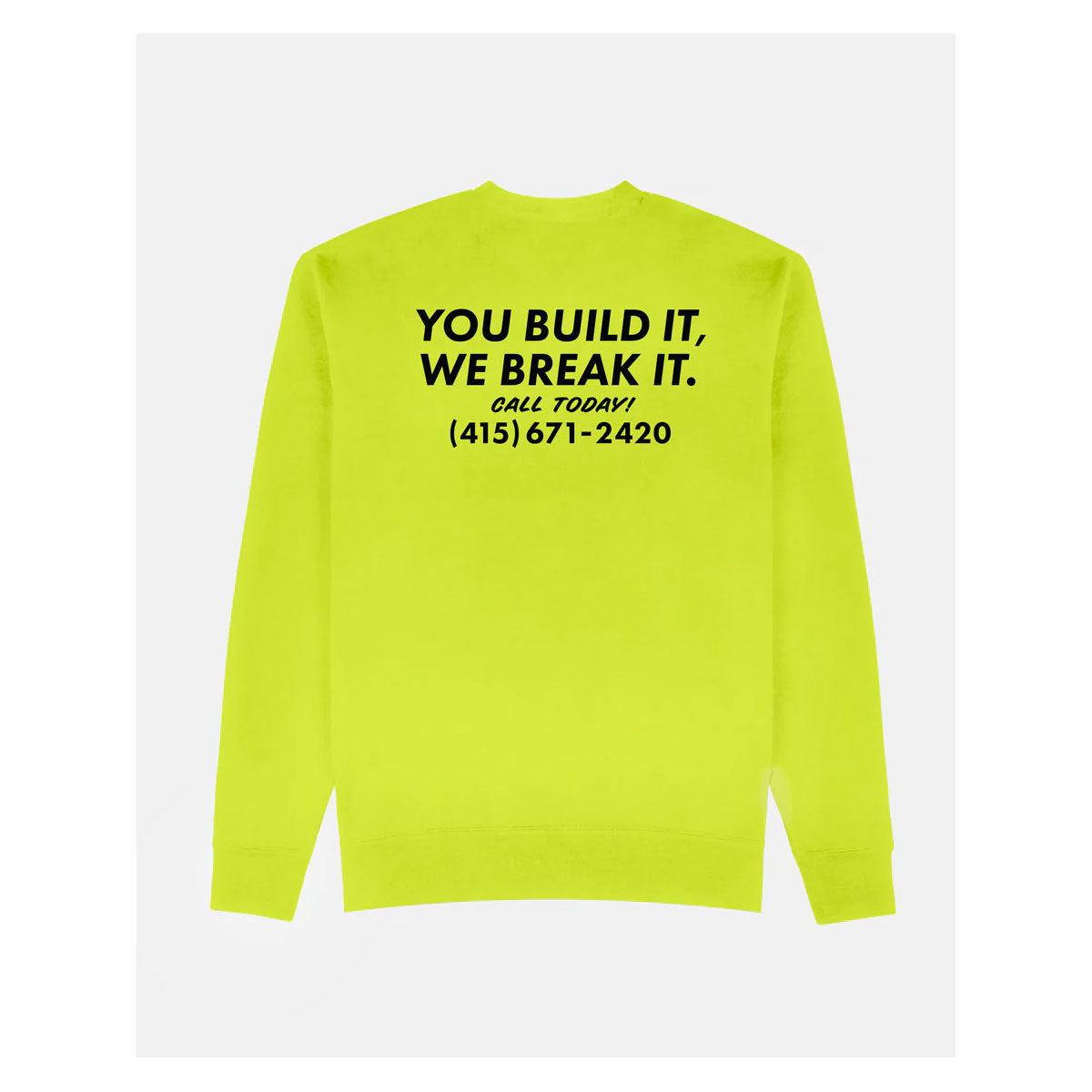Thrasher Magazine Sweatshirt Destruction Safety High Vis Green