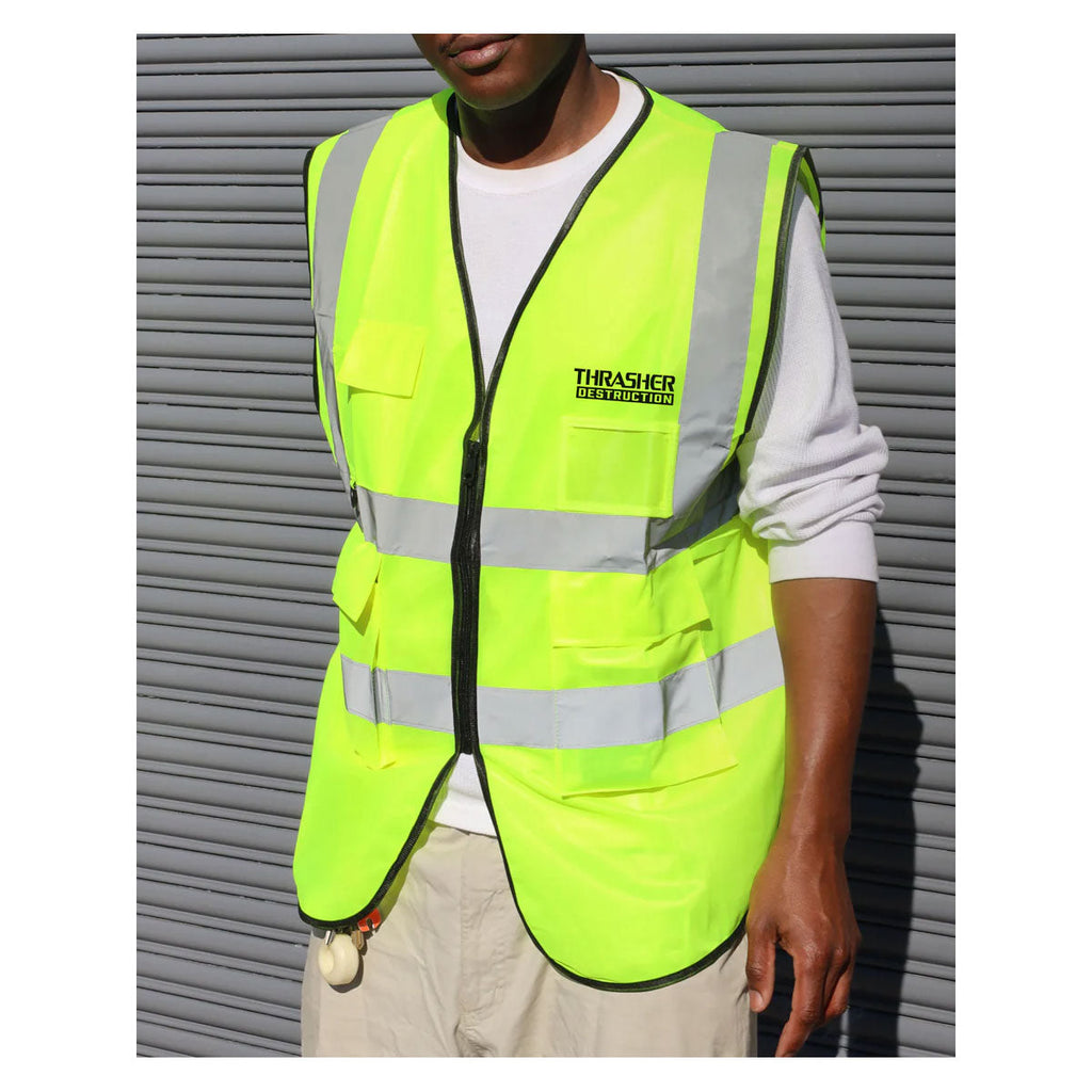 Thrasher Magazine Safety Vest Destruction High Vis Green