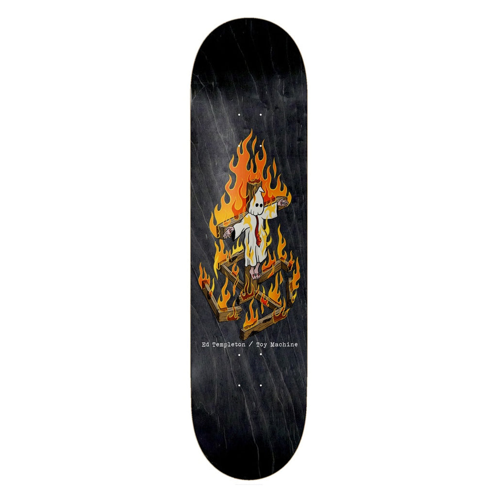 Toy Machine Skateboard Deck Ed Templeton Charred Cross Black Stain 8.25"