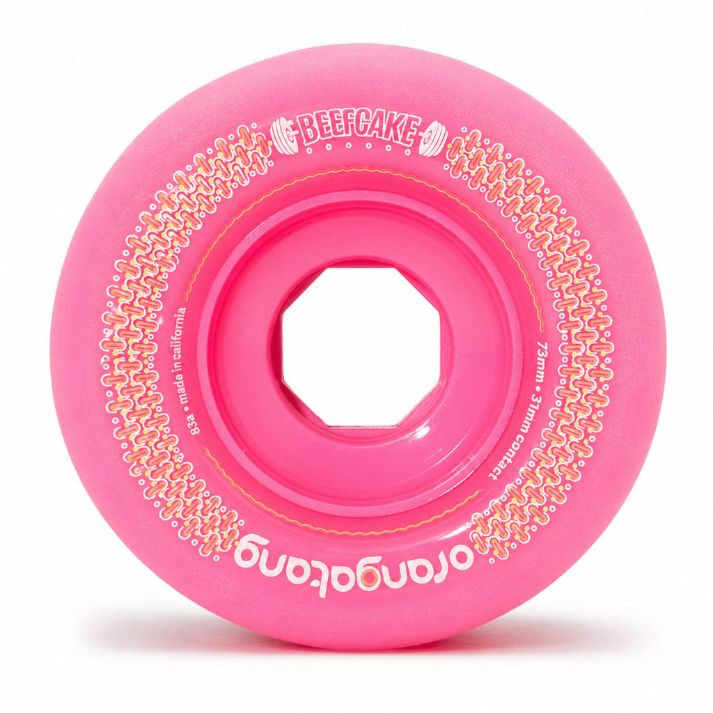 Orangatang Longboard Wheels Beefcake Pink 73mm 83A