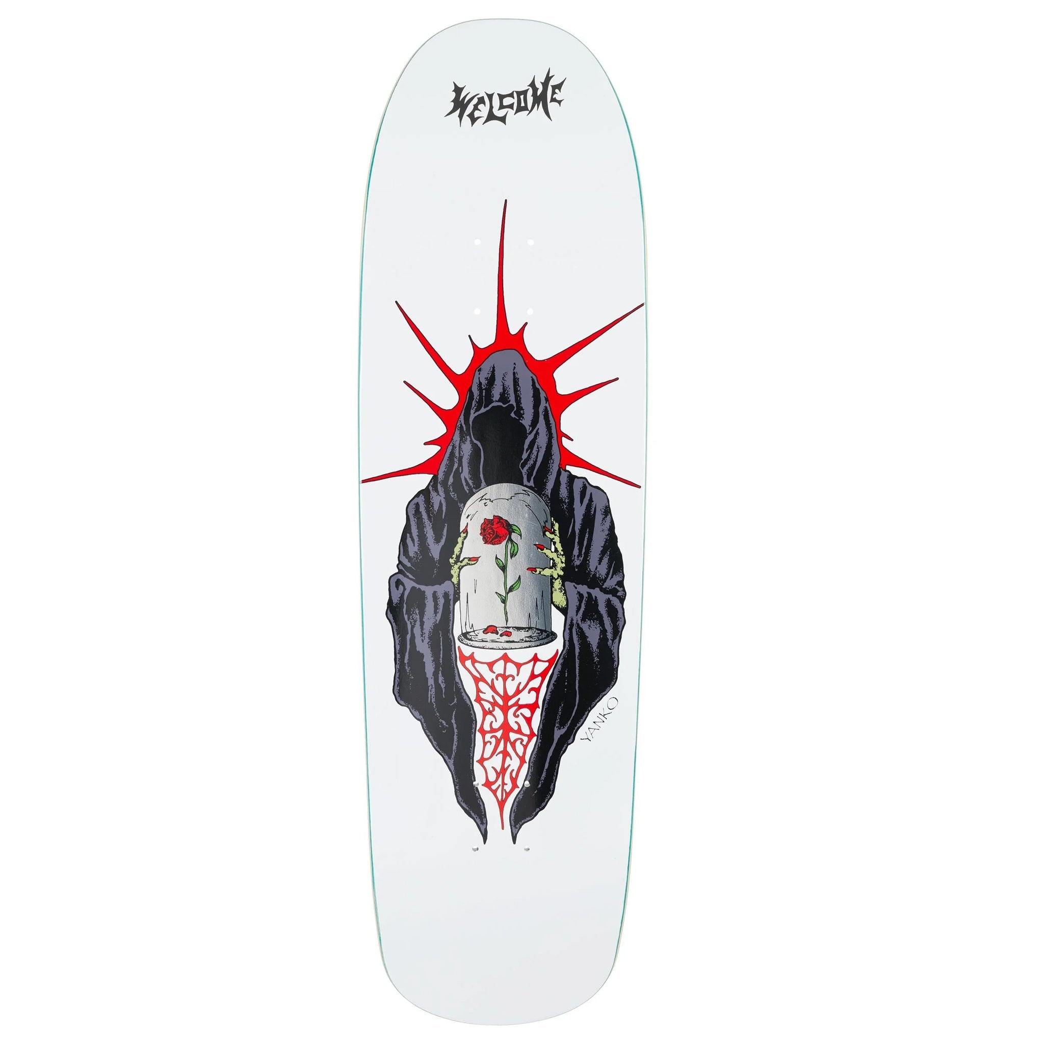 Welcome Skateboard Deck Jake Yanko Wilted on Panther White 9.0" x 32.5"