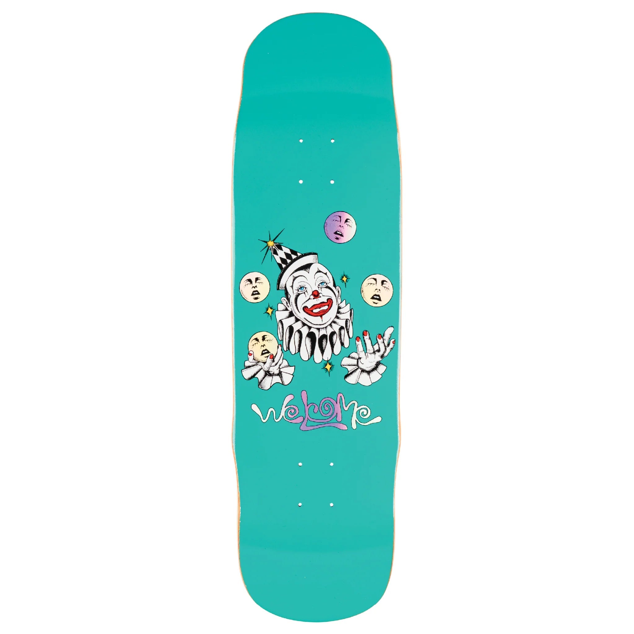 Welcome Skateboard Deck Juggler on Effigy Teal/Prism Foil 8.8" x 32.5"