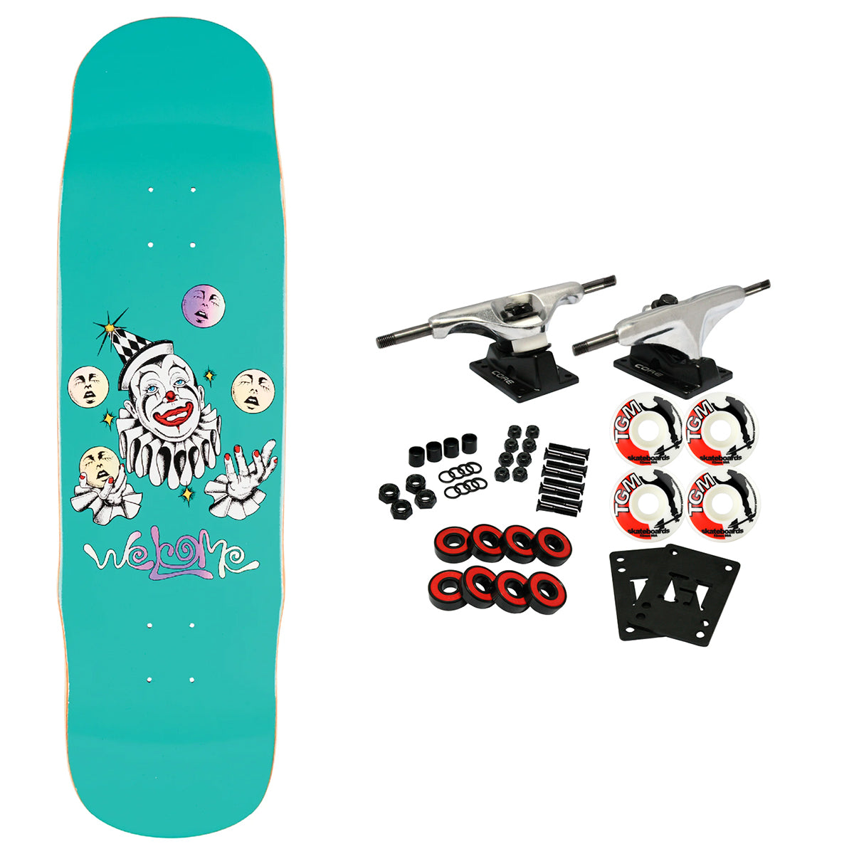 Welcome Skateboard Complete Juggler on Effigy Teal/Prism Foil 8.8" x 32.5"